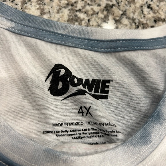 David Bowie Crop T-Shirt Tie Dye Size 4X New Tags - Picture 3 of 3